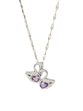 $12 or 3/$30! Sterling Silver Purple Swan Pendant Necklace